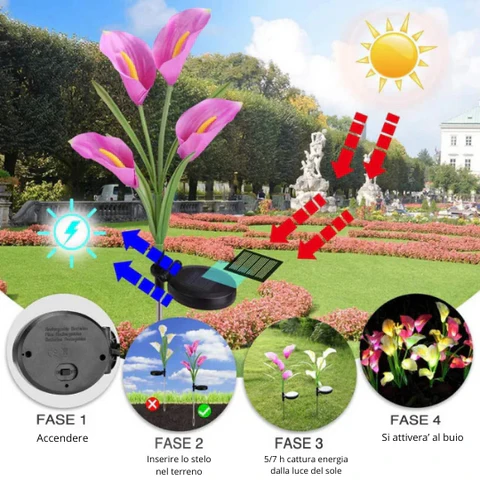 Gigli Solari Decorativi LED a Energia Solare per Giardino - immagine 3