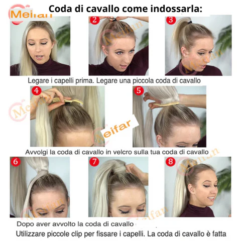 Coda Extension in Fibra Sintetica per Capelli Lunghi e Voluminosi - immagine 3