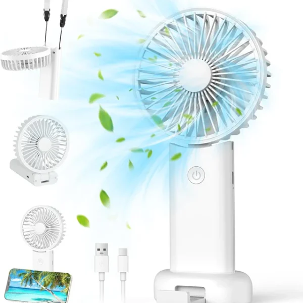 Mini Ventilatore USB Portatile con Supporto e 3 Velocità