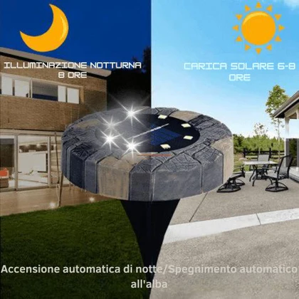 Luci Solari Automatiche Effetto Pietra – 4 Lampade (1+3 GRATIS) - immagine 10