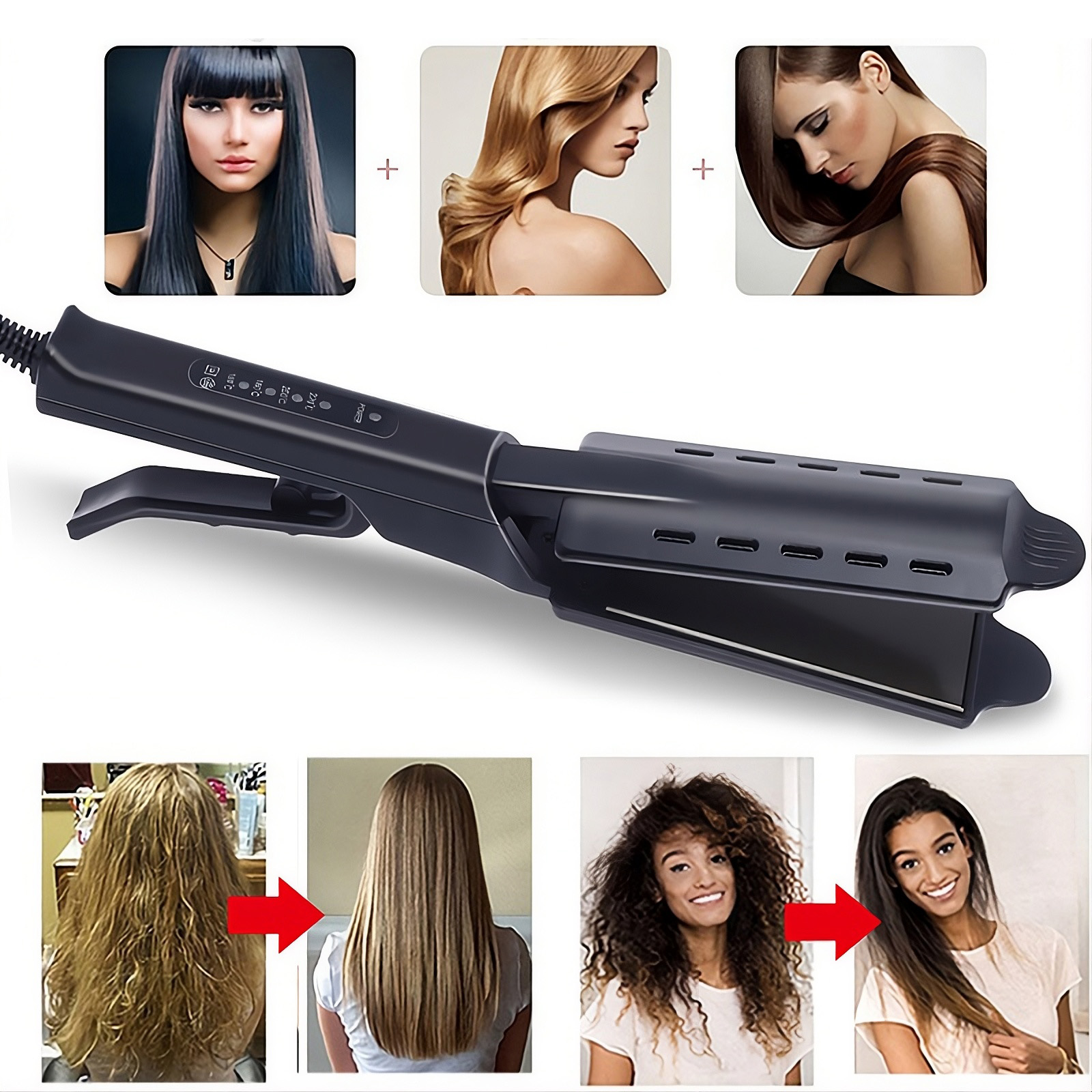 Piastra Capelli Titanio Ceramica - Liscia e Protegge - immagine 4