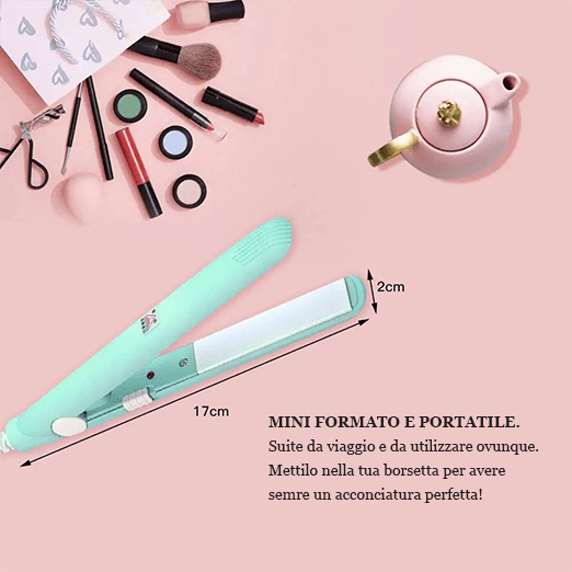 Mini Piastra Portatile in Ceramica – Capelli Lisci e Ricci Ovunque - immagine 5