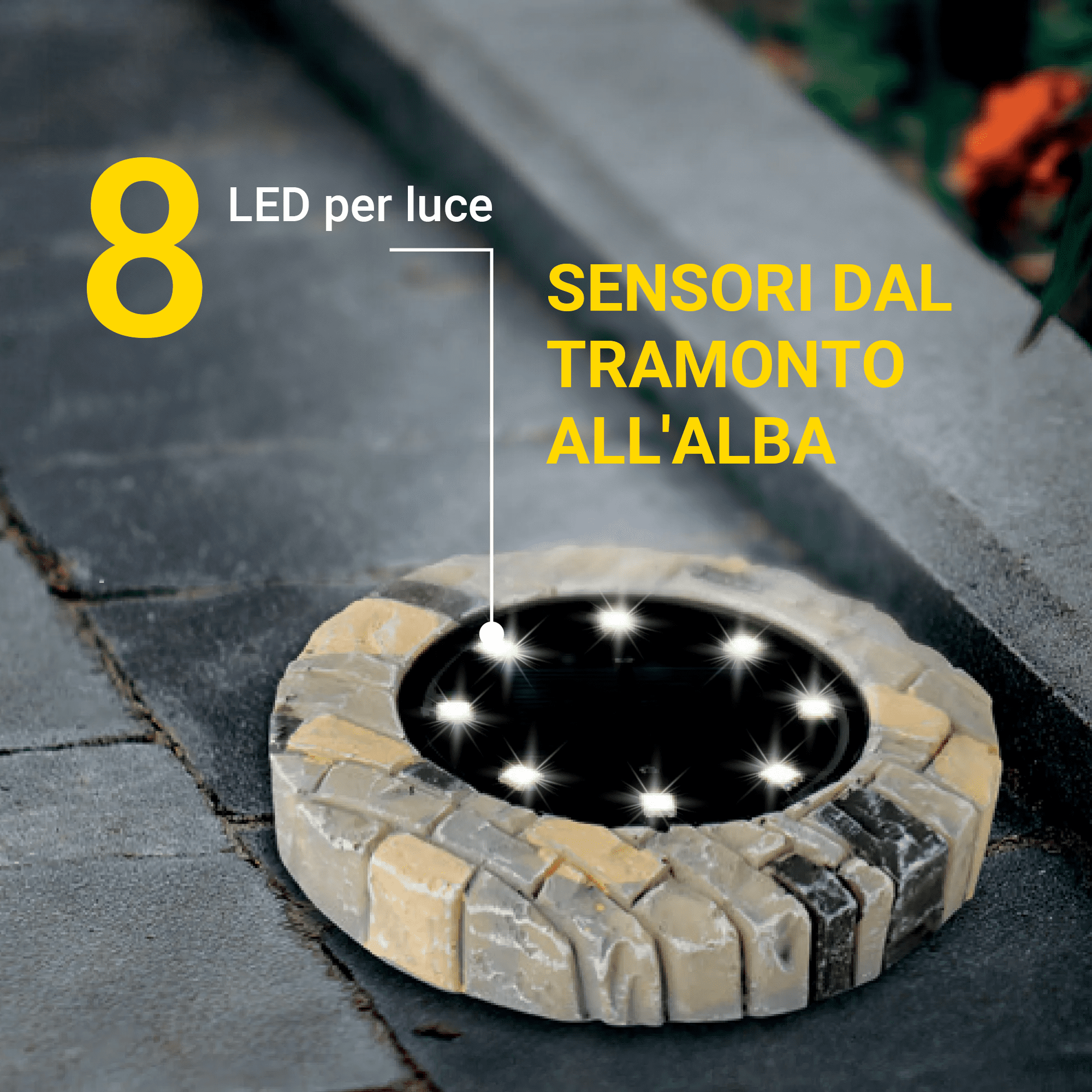 Luci Solari Automatiche Effetto Pietra – 4 Lampade (1+3 GRATIS) - immagine 2
