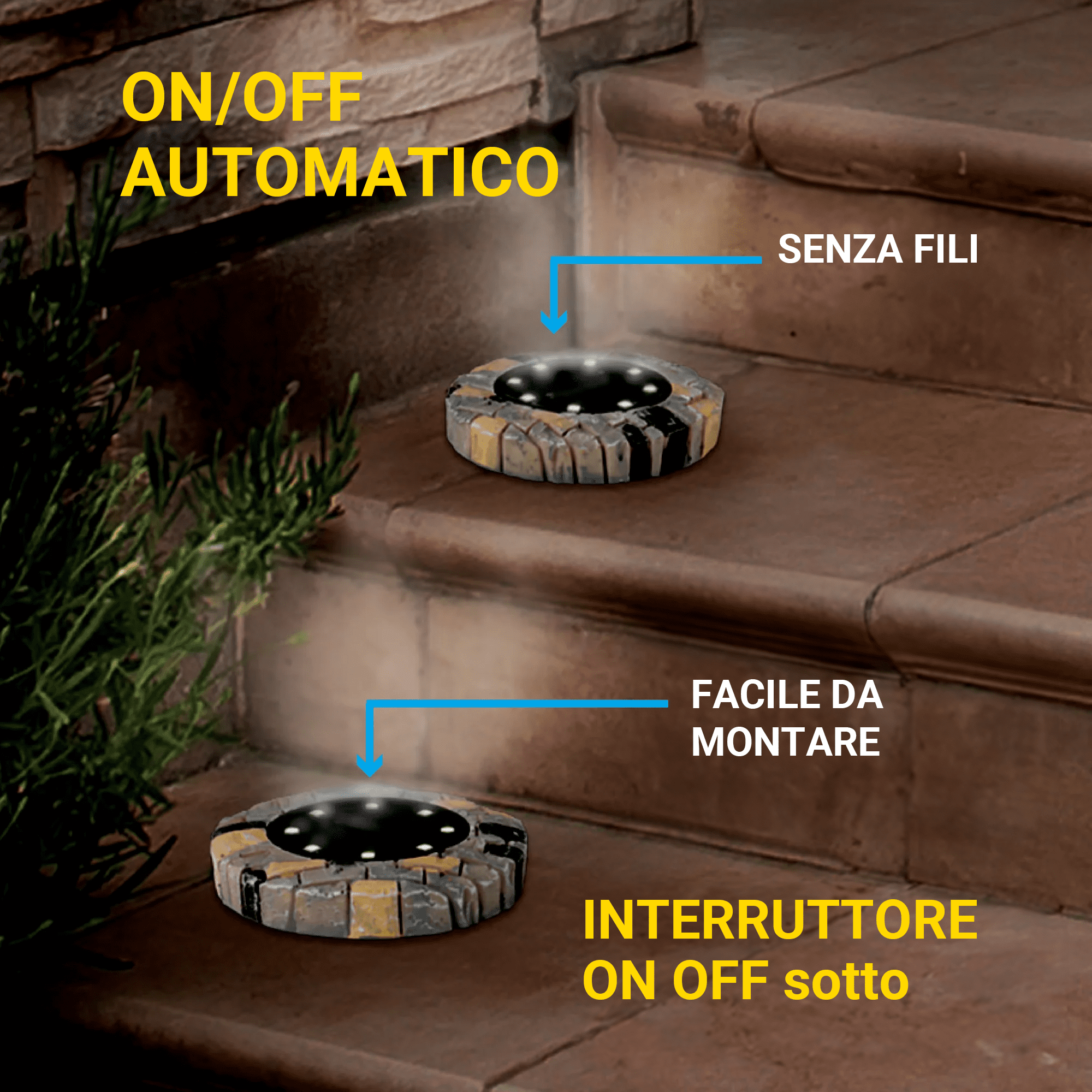 Luci Solari Automatiche Effetto Pietra – 4 Lampade (1+3 GRATIS) - immagine 3