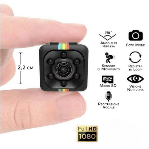 Mini Cam Sicurezza - Visione Notturna e Rilevamento Movimento