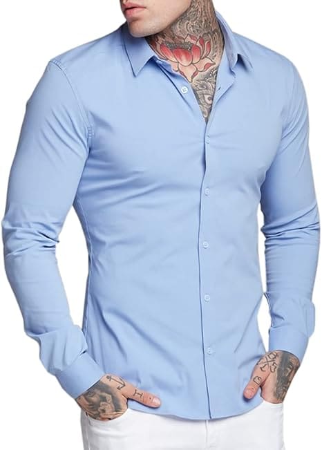 Camicia Uomo Maniche Lunghe Elegante e Traspirante - immagine 3