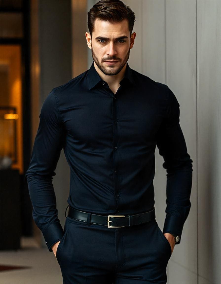 Camicia Uomo Maniche Lunghe Elegante e Traspirante - immagine 9