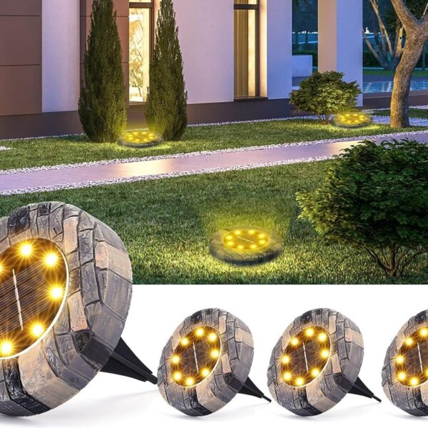 Luci Solari Automatiche Effetto Pietra – 4 Lampade (1+3 GRATIS)