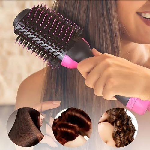 Spazzola Asciugacapelli 3 in 1 con Ioni - Asciuga, Liscia, Arriccia