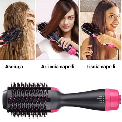 Spazzola Asciugacapelli 3 in 1 con Ioni - Asciuga, Liscia, Arriccia - immagine 4