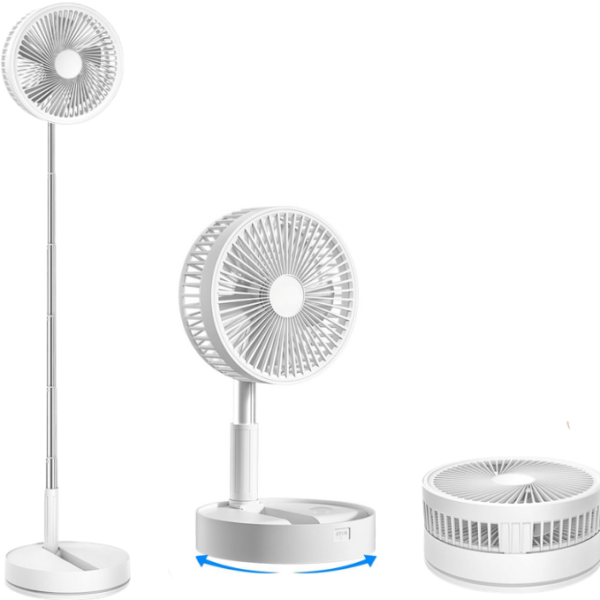 Ventilatore Pieghevole Senza Fili, 2 in 1 con Altezza Regolabile