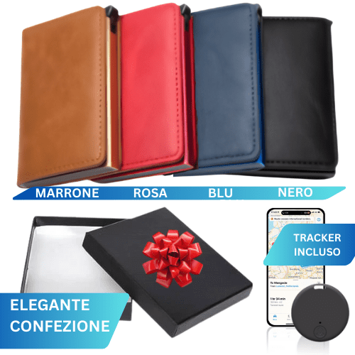 Portafoglio 3 in 1 che protegge, organizza e traccia. Con RFID blocker, tracker integrato e sistema leva-tutto per avere le carte sempre pronte e al sicuro. - immagine 2
