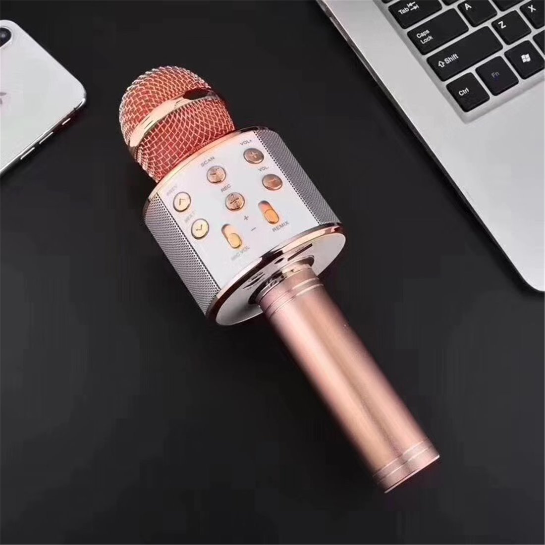 Microfono Wireless Bluetooth Karaoke con Altoparlante Integrato - immagine 2