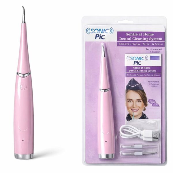 Pulitore Dentale Ultrasonico con Luce LED.