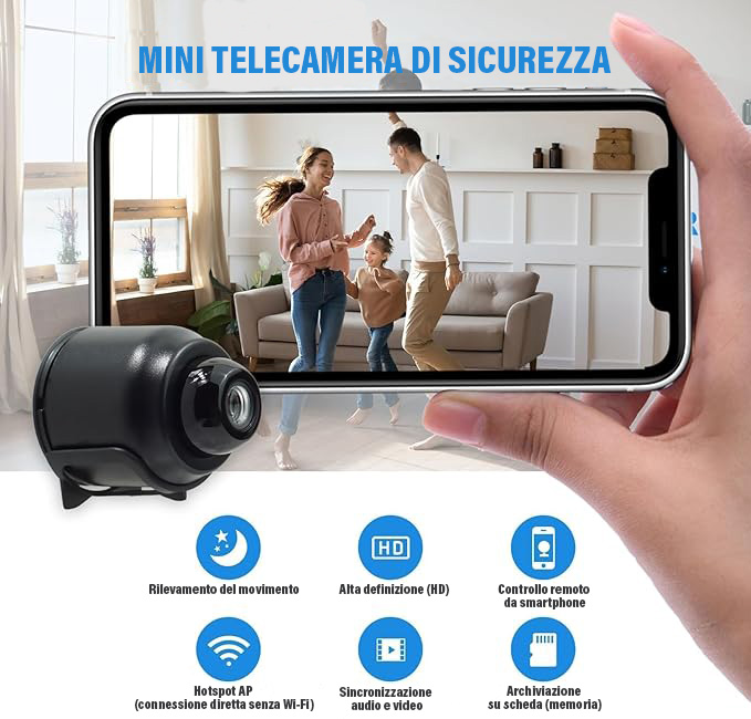 Mini Telecamera WiFi con Monitoraggio Remoto da Telefono - immagine 5